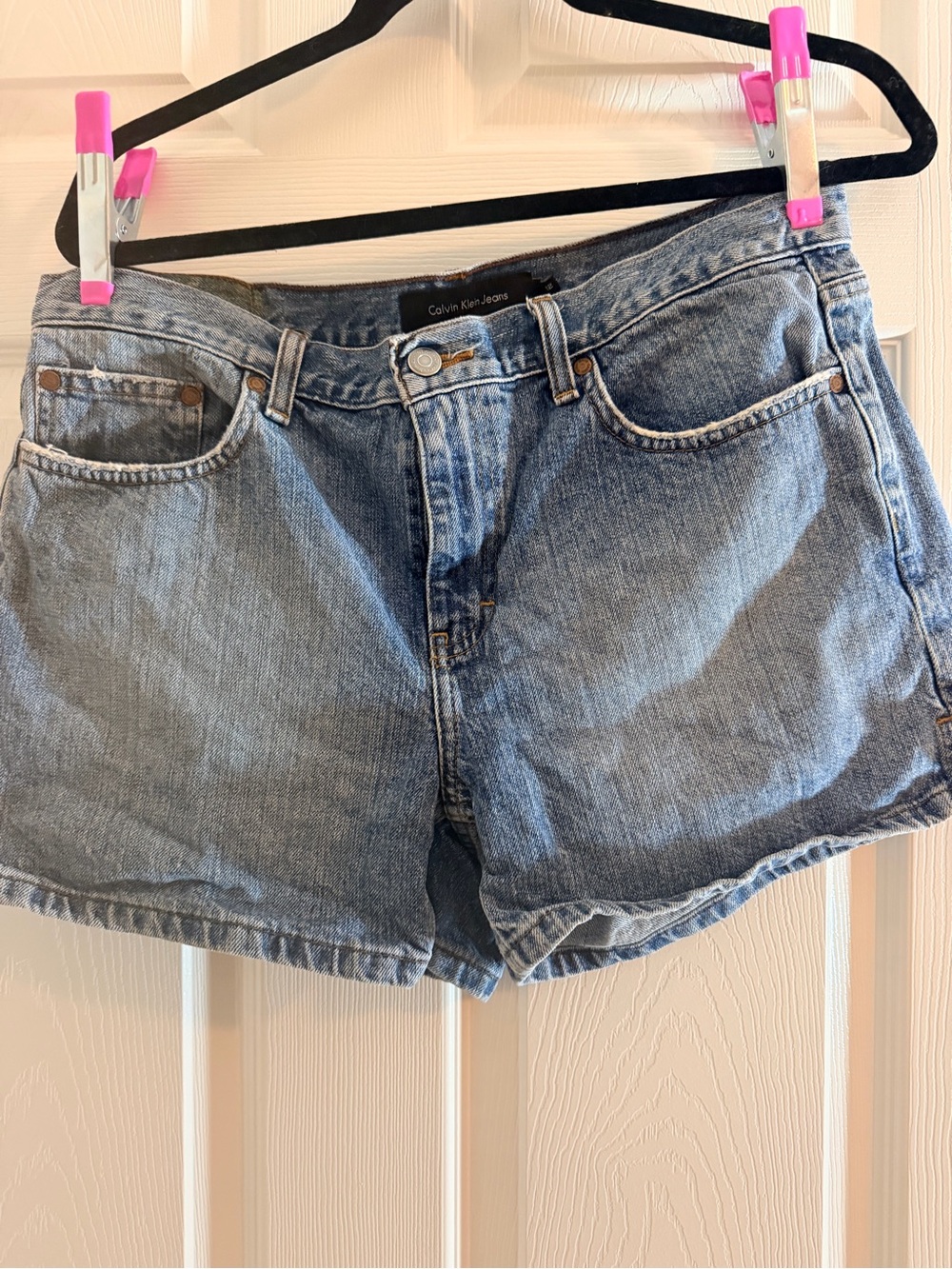 Vintage Calvin Klein Jeans Medium Blue Denim Cutoff Shorts